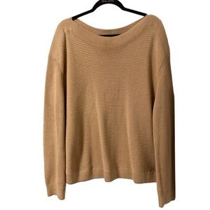 & Other Stories Tan Ribbed Oversized Crewneck Sweater